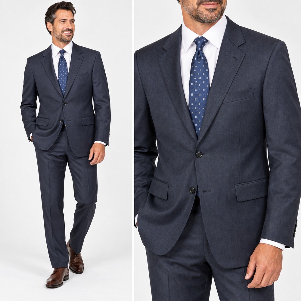 Jos. A. Bank Suit Mens 42R Gray Wool 2-Button Signature Collection Professional